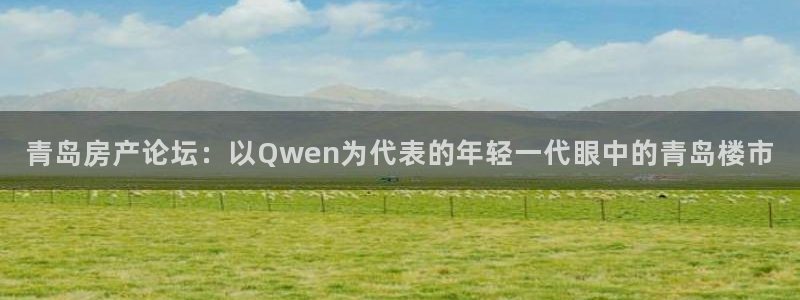 天狮娱乐负责人：青岛房产论坛：以Qwen为代表的年轻一代眼中