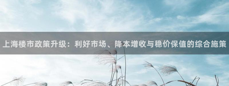 天狮娱乐行：上海楼市政策升级：利好市场、降本增收与稳价保值的